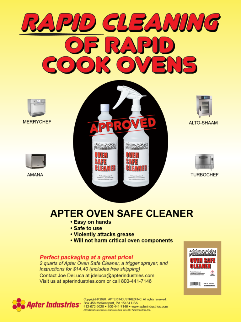 Rapid Cleaning of Rapid Cook Ovens Apter Industries