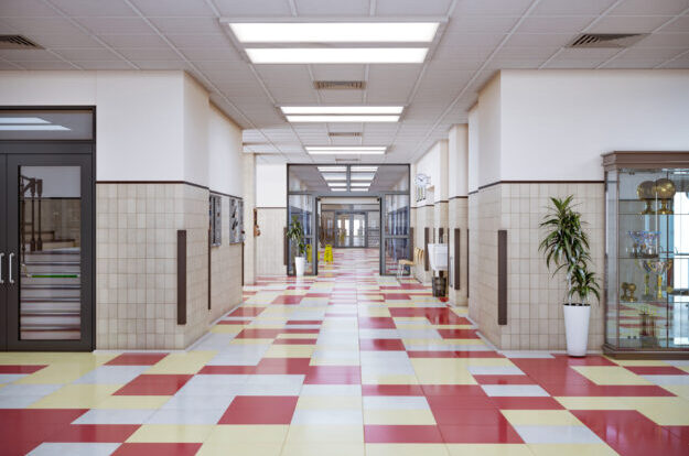 school hallway interior 3d illustration Facility Management Industry Page scaled e1679529238119
