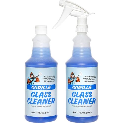 The Gorilla Glass Cleaner, a pack of two in a clear spray bottle with one extra.